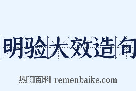 明验大效造句是什么意思的图片